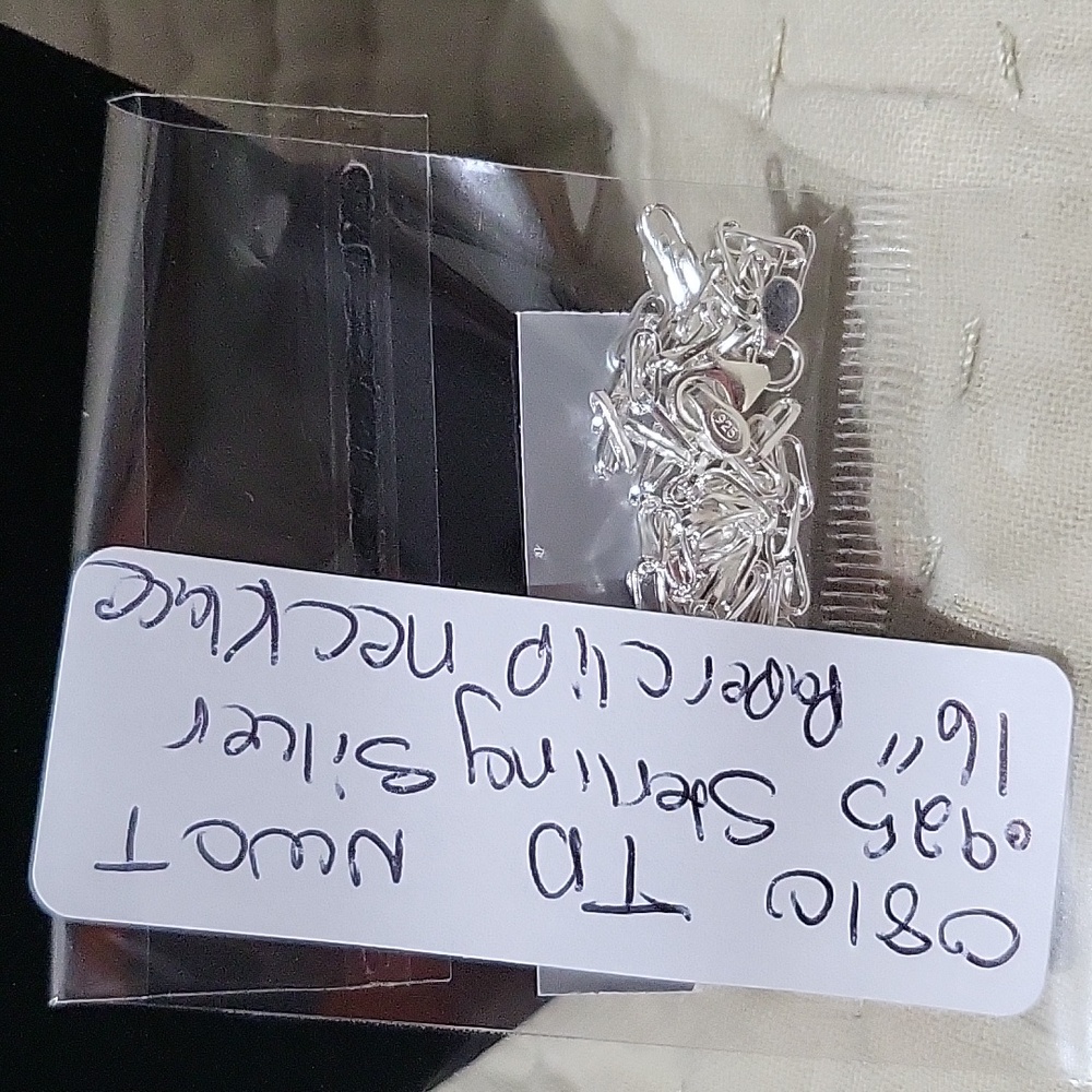 .925  16" Sterling Silver  Paper Clip Chain  Necklace - Picture 6 of 6